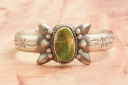 Native American Jewelry Genuine Royston Turquoise Sterling Silver Bracelet